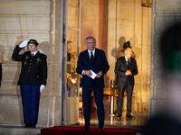 Francois Bayrou is seen at the end of the handover ceremony between Michel Barnier, the outgoing Prime Minister, and Francois Bayrou, the ne...