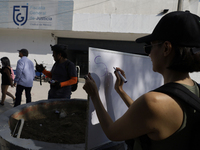 Activists sign documents to receive dogs that are rescued from a shelter in Mexico City, Mexico, on December 13, 2024, after 17 days of unce...