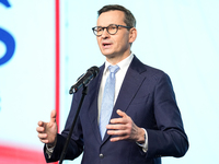 Mateusz Morawiecki during press conference of the right-wing Law and Justice (PiS) party, in Warsaw, Poland on December 13, 2024. (