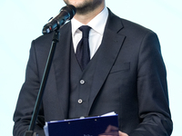 Patryk Jaki (MEP) during press conference of the right-wing Law and Justice (PiS) party, in Warsaw, Poland on December 13, 2024. (