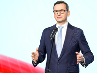 Mateusz Morawiecki during press conference of the right-wing Law and Justice (PiS) party, in Warsaw, Poland on December 13, 2024. (