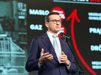 Mateusz Morawiecki during press conference of the right-wing Law and Justice (PiS) party, in Warsaw, Poland on December 13, 2024. (