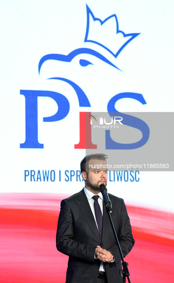 Rafal Bochenek during press conference of the right-wing Law and Justice (PiS) party, in Warsaw, Poland on December 13, 2024. 