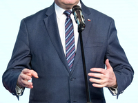 Mariusz Blaszczak during press conference of the right-wing Law and Justice (PiS) party, in Warsaw, Poland on December 13, 2024. (