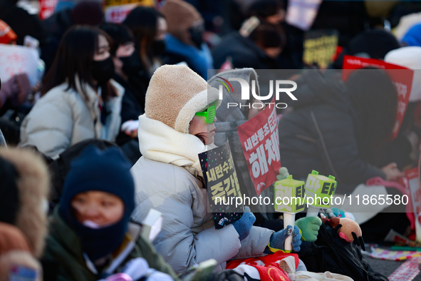 Approximately 2 million citizens gather in Yeouido, Seoul, South Korea, on December 14, 2024, calling for the impeachment of President Yoon...