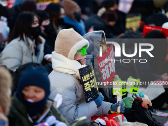 Approximately 2 million citizens gather in Yeouido, Seoul, South Korea, on December 14, 2024, calling for the impeachment of President Yoon...