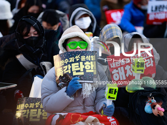 Approximately 2 million citizens gather in Yeouido, Seoul, South Korea, on December 14, 2024, calling for the impeachment of President Yoon...