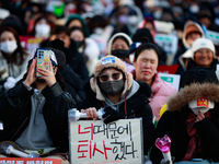 Approximately 2 million citizens gather in Yeouido, Seoul, South Korea, on December 14, 2024, calling for the impeachment of President Yoon...