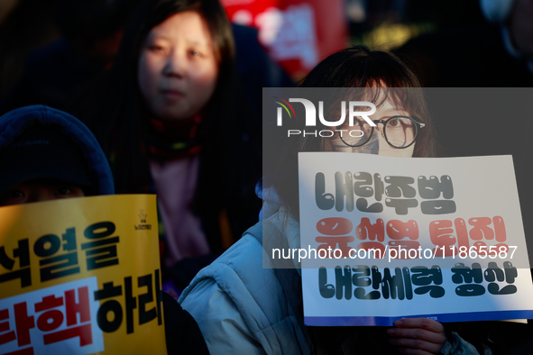 Approximately 2 million citizens gather in Yeouido, Seoul, South Korea, on December 14, 2024, calling for the impeachment of President Yoon...