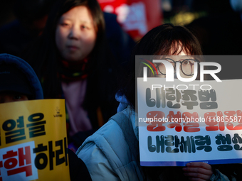 Approximately 2 million citizens gather in Yeouido, Seoul, South Korea, on December 14, 2024, calling for the impeachment of President Yoon...