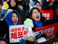 Approximately 2 million citizens gather in Yeouido, Seoul, South Korea, on December 14, 2024, calling for the impeachment of President Yoon...