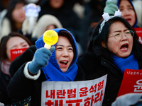 Approximately 2 million citizens gather in Yeouido, Seoul, South Korea, on December 14, 2024, calling for the impeachment of President Yoon...