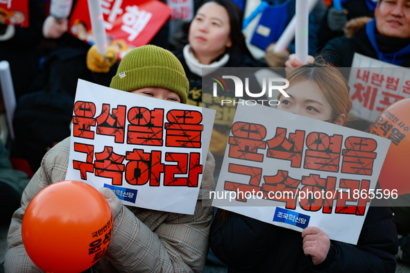 Approximately 2 million citizens gather in Yeouido, Seoul, South Korea, on December 14, 2024, calling for the impeachment of President Yoon...