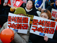 Approximately 2 million citizens gather in Yeouido, Seoul, South Korea, on December 14, 2024, calling for the impeachment of President Yoon...