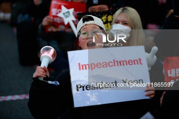 Approximately 2 million citizens gather in Yeouido, Seoul, South Korea, on December 14, 2024, calling for the impeachment of President Yoon...