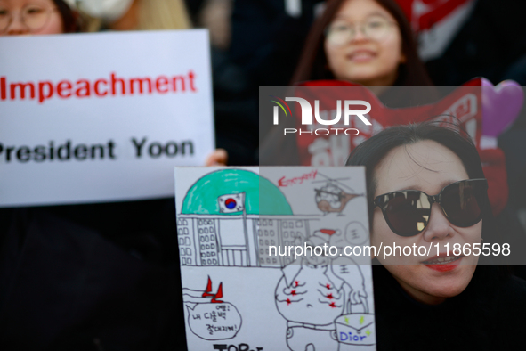 Approximately 2 million citizens gather in Yeouido, Seoul, South Korea, on December 14, 2024, calling for the impeachment of President Yoon...