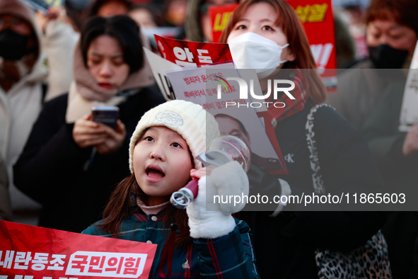 Approximately 2 million citizens gather in Yeouido, Seoul, South Korea, on December 14, 2024, calling for the impeachment of President Yoon...