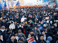 Over one million citizens gather in front of the National Assembly in Seoul, South Korea, on December 14, 2024, to participate in a rally wh...