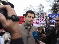 Kiril Petkov, co-leader of the political party We Continue the Change, stands in front of the Sofia City Court in Sofia, Bulgaria, on Decemb...