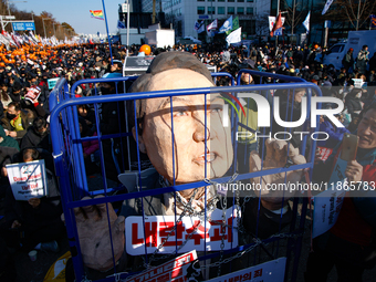 Approximately 2 million citizens gather in Yeouido, Seoul, South Korea, on December 14, 2024, calling for the impeachment of President Yoon...