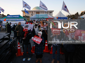 Approximately 2 million citizens gather in Yeouido, Seoul, South Korea, on December 14, 2024, calling for the impeachment of President Yoon...