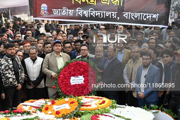 People Are Gathering To Pay Tribute To The Martyred Intellectuals At The Martyred Intellectuals Memorial At Mirpur In Dhaka, Bangladesh, On...