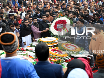 People Are Gathering To Pay Tribute To The Martyred Intellectuals At The Martyred Intellectuals Memorial At Mirpur In Dhaka, Bangladesh, On...