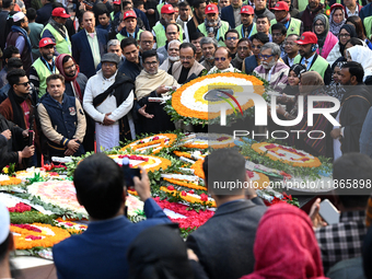 People Are Gathering To Pay Tribute To The Martyred Intellectuals At The Martyred Intellectuals Memorial At Mirpur In Dhaka, Bangladesh, On...