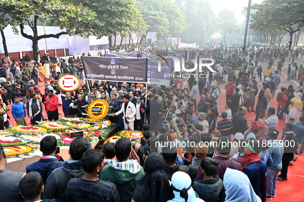 People Are Gathering To Pay Tribute To The Martyred Intellectuals At The Martyred Intellectuals Memorial At Mirpur In Dhaka, Bangladesh, On...