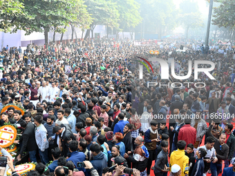 People Are Gathering To Pay Tribute To The Martyred Intellectuals At The Martyred Intellectuals Memorial At Mirpur In Dhaka, Bangladesh, On...