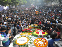 People Are Gathering To Pay Tribute To The Martyred Intellectuals At The Martyred Intellectuals Memorial At Mirpur In Dhaka, Bangladesh, On...