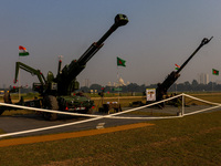 Various field guns are on display for civilians during practice for the Vijay Diwas celebration in Kolkata, India, on December 14, 2024. 'Vi...