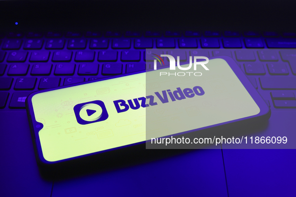 The BuzzVideo logo appears on the screen of a smartphone in Reno, United States, on December 14, 2024. (Photo Illustration by Jaque Silva/Nu...