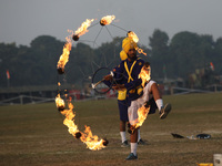 Indian army soldiers perform during the full dress rehearsal ahead of ''Vijay Diwas'', a ceremony that celebrates the liberation of Banglade...