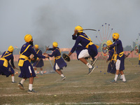 Indian army soldiers perform during the full dress rehearsal ahead of ''Vijay Diwas'', a ceremony that celebrates the liberation of Banglade...