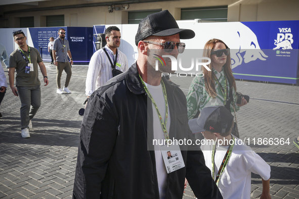 Jason Statham attends the Formula One in Abu Dhabi during the race day. F1 Etihad Airways Abu Dhabi Grand Prix at Yas Marina Circuit in Abu...