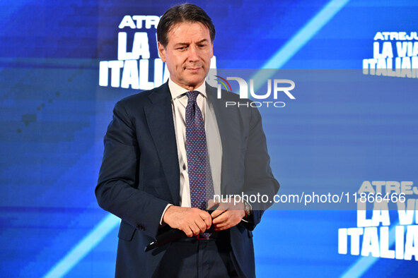 Giuseppe Conte, leader of the Movimento Cinque Stelle, participates in the Atreju event, the Brothers of Italy party, at the Circus Maximus...