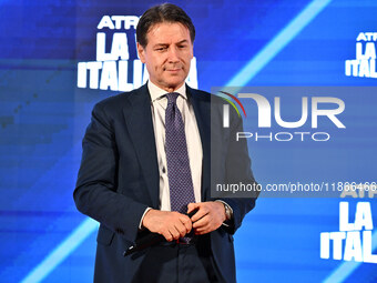 Giuseppe Conte, leader of the Movimento Cinque Stelle, participates in the Atreju event, the Brothers of Italy party, at the Circus Maximus...