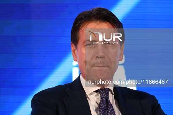 Giuseppe Conte, leader of the Movimento Cinque Stelle, participates in the Atreju event, the Brothers of Italy party, at the Circus Maximus...