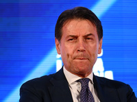 Giuseppe Conte, leader of the Movimento Cinque Stelle, participates in the Atreju event, the Brothers of Italy party, at the Circus Maximus...