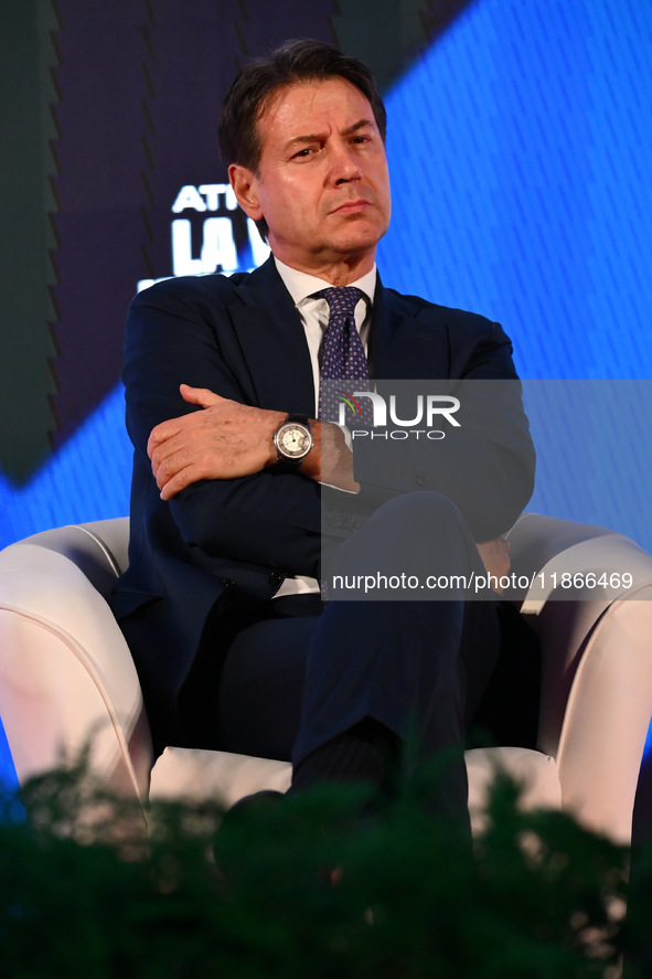 Giuseppe Conte, leader of the Movimento Cinque Stelle, participates in the Atreju event, the Brothers of Italy party, at the Circus Maximus...