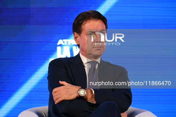 Giuseppe Conte, leader of the Movimento Cinque Stelle, participates in the Atreju event, the Brothers of Italy party, at the Circus Maximus...