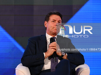 Giuseppe Conte, leader of the Movimento Cinque Stelle, participates in the Atreju event, the Brothers of Italy party, at the Circus Maximus...