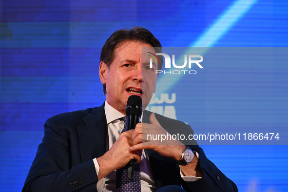 Giuseppe Conte, leader of the Movimento Cinque Stelle, participates in the Atreju event, the Brothers of Italy party, at the Circus Maximus...