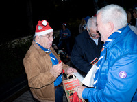 People wearing Santa Claus costumes participate in the annual Santa Run in Athens, Greece, on December 14, 2024. (