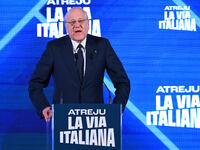 Najib Mikati, Prime Minister of Lebanon, participates in the Atreju event, the Brothers of Italy party, at the Circus Maximus in Rome, Italy...