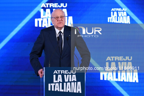 Najib Mikati, Prime Minister of Lebanon, participates in the Atreju event, the Brothers of Italy party, at the Circus Maximus in Rome, Italy...