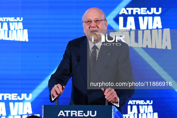 Najib Mikati, Prime Minister of Lebanon, participates in the Atreju event, the Brothers of Italy party, at the Circus Maximus in Rome, Italy...