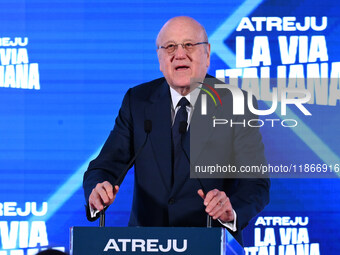 Najib Mikati, Prime Minister of Lebanon, participates in the Atreju event, the Brothers of Italy party, at the Circus Maximus in Rome, Italy...