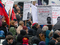 More than a thousand people take part in a demonstration against the latest court verdict over the police shooting that results in the death...